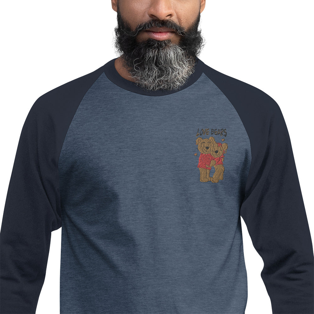 Unisex 3/4 sleeve raglan Bear Love shirt