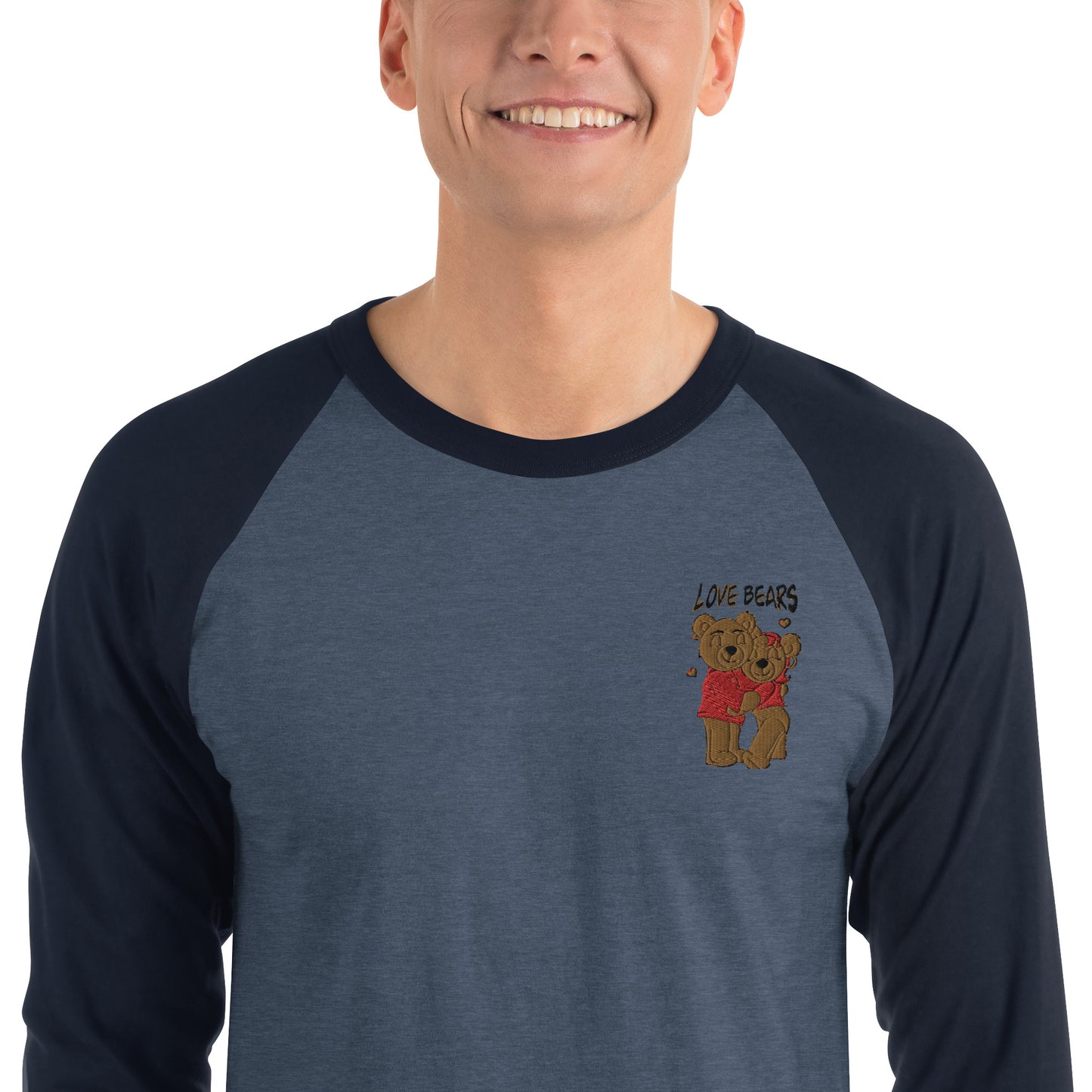 Unisex 3/4 sleeve raglan Bear Love shirt