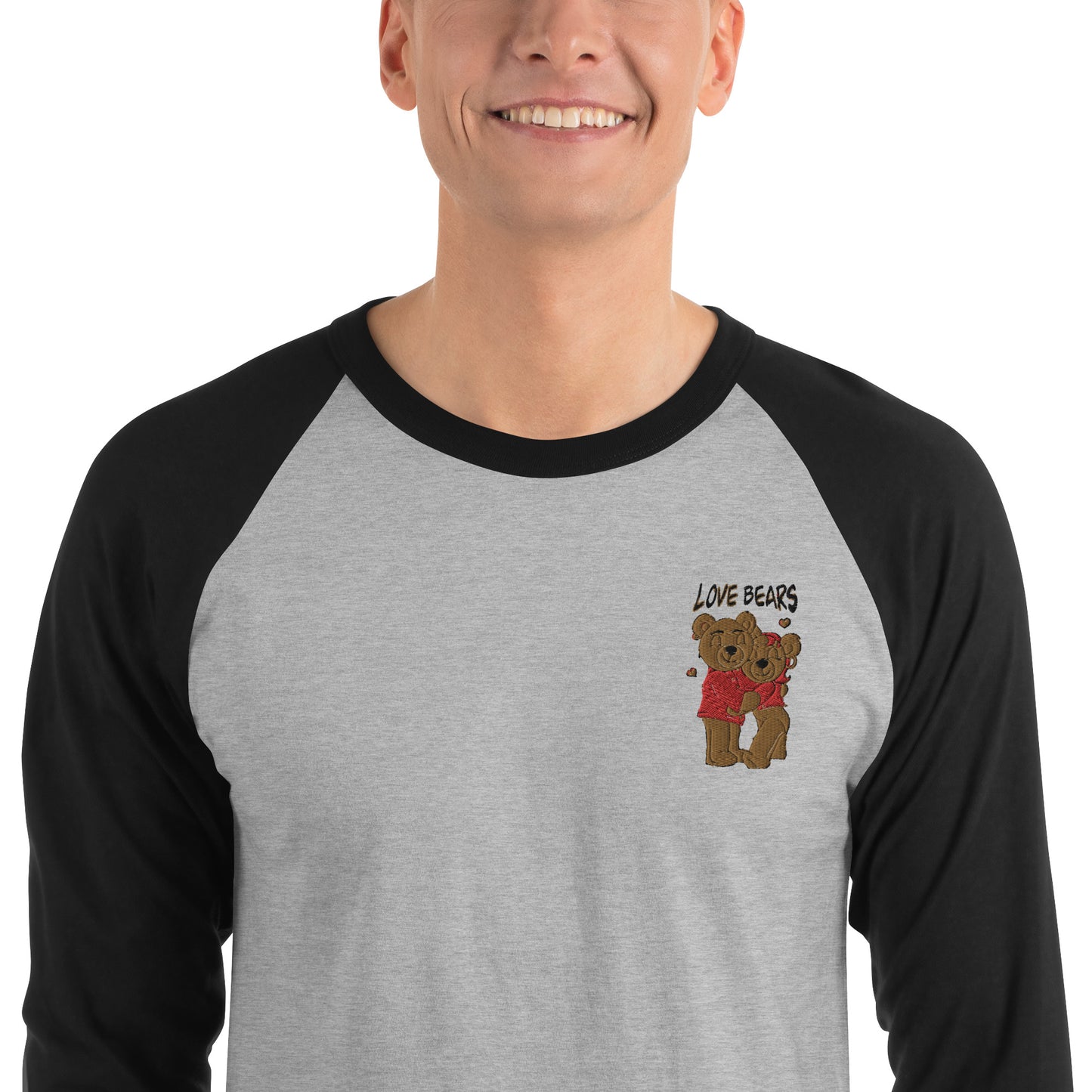 Unisex 3/4 sleeve raglan Bear Love shirt