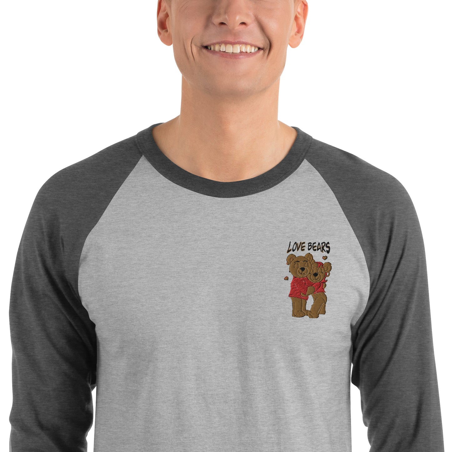 Unisex 3/4 sleeve raglan Bear Love shirt