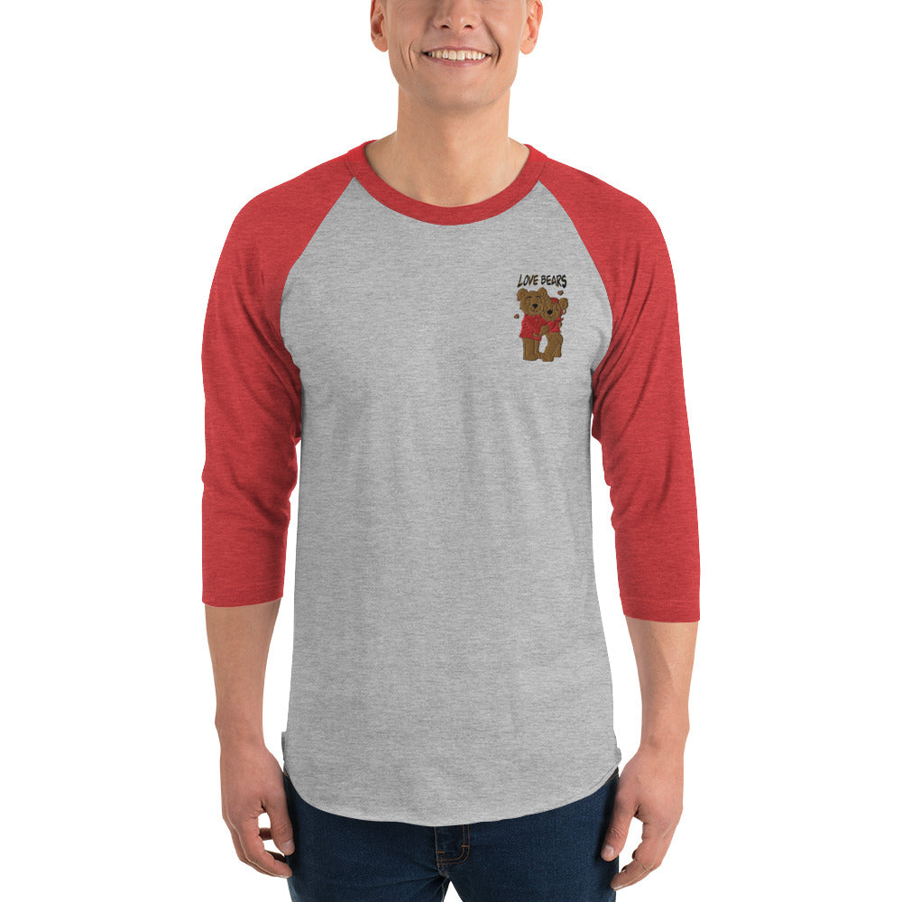 Unisex 3/4 sleeve raglan Bear Love shirt