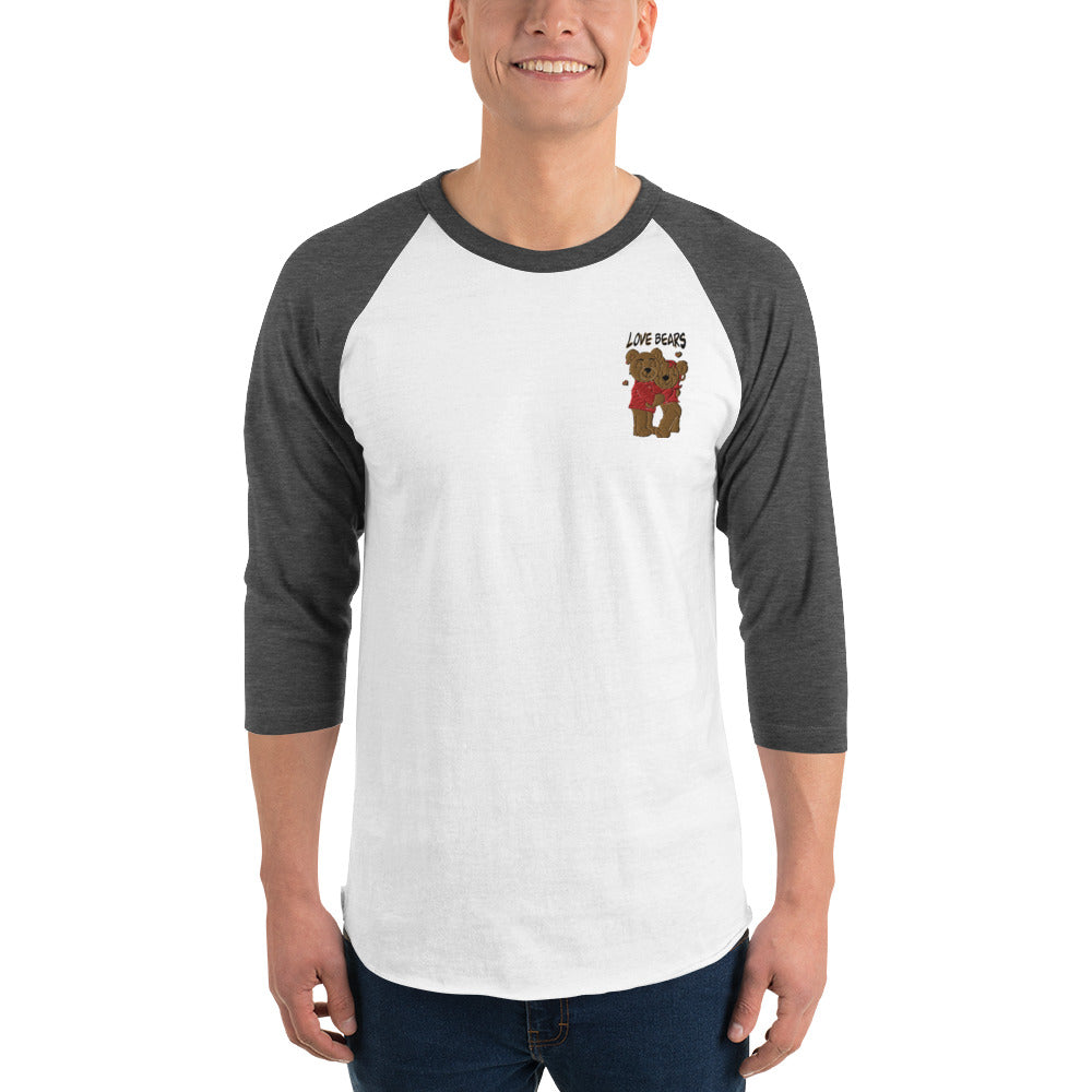 Unisex 3/4 sleeve raglan Bear Love shirt