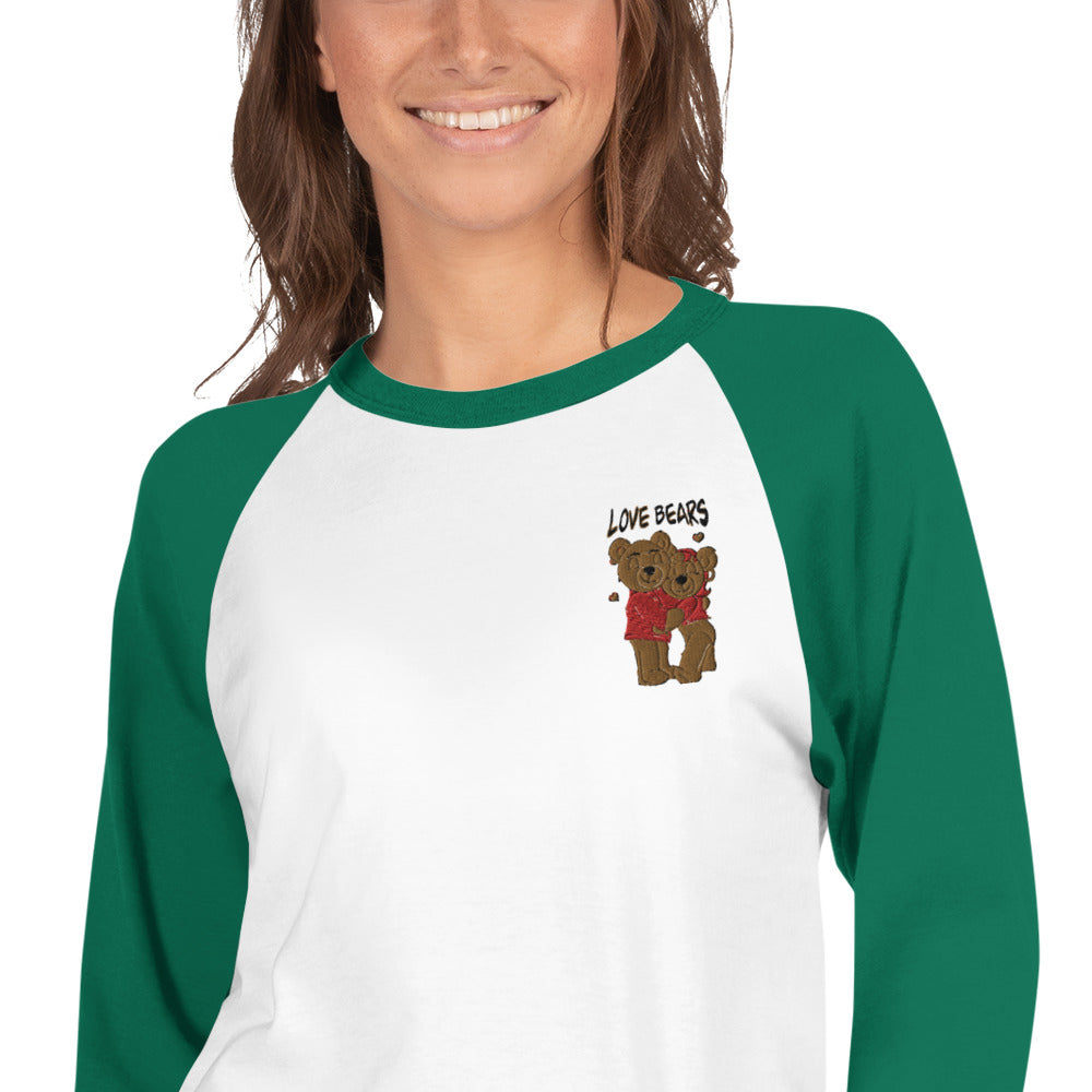 Unisex 3/4 sleeve raglan Bear Love shirt