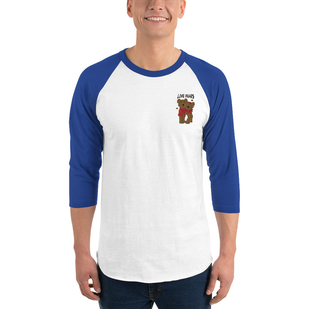 Unisex 3/4 sleeve raglan Bear Love shirt