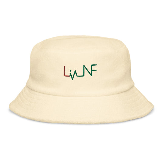 Unstructured terry cloth bucket hat